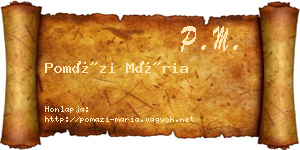 Pomázi Mária névjegykártya